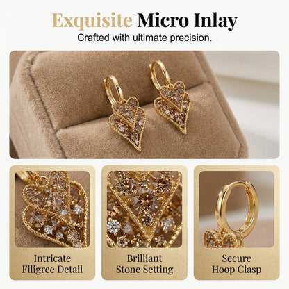 💗Boucles d’Oreilles Créoles Cœur ✅ Cristaux & Design Double Cœur | Élégantes et Légères 💎 -53% AUJOURD’HUI 🔥