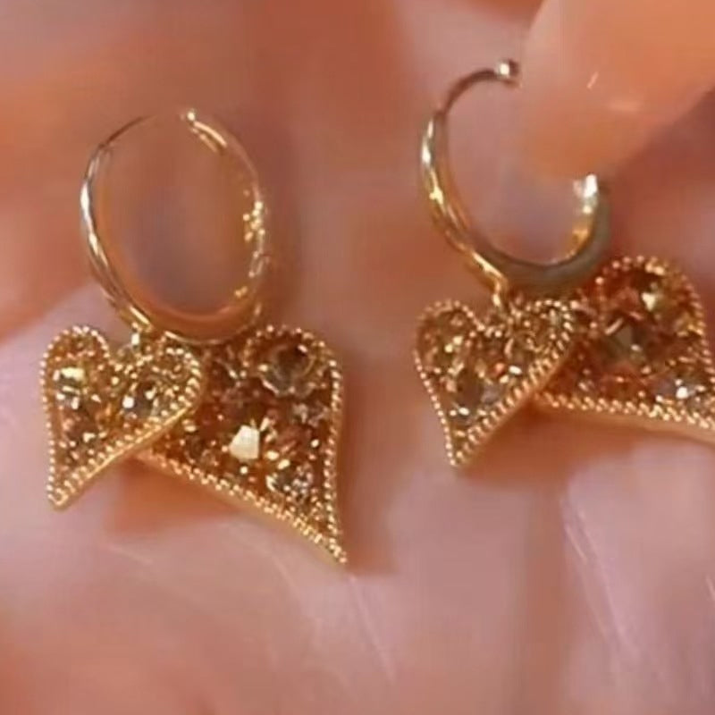 💗Boucles d’Oreilles Créoles Cœur ✅ Cristaux & Design Double Cœur | Élégantes et Légères 💎 -53% AUJOURD’HUI 🔥