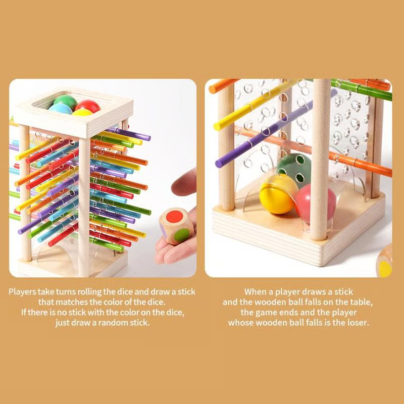 😄Jeu de Bâtonnets en Bois pour Enfants | Stratégie & Fun Éducatif ✨