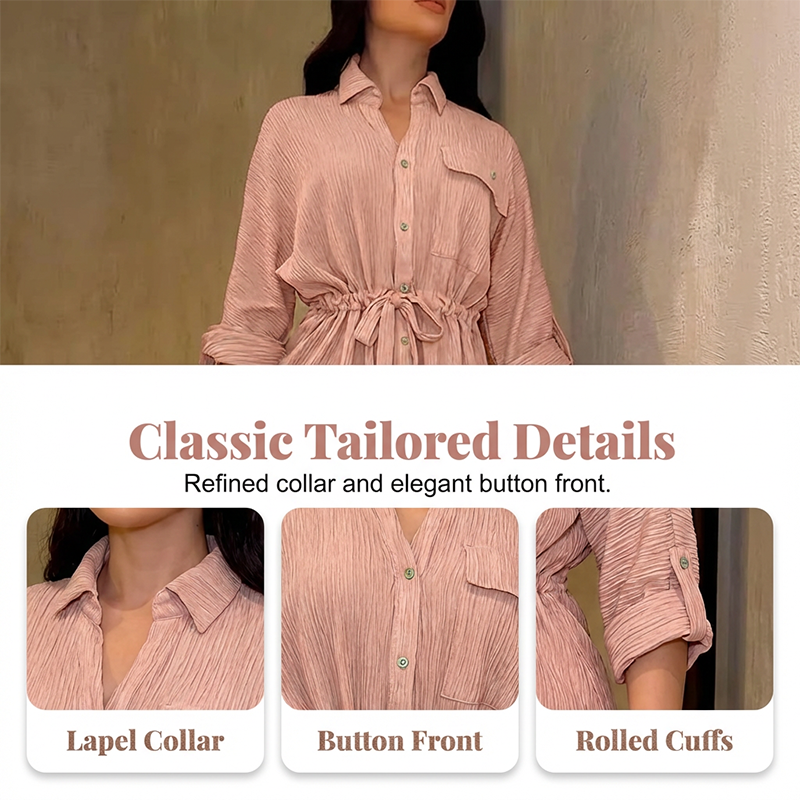 🌸Ensemble chemise à cordon de serrage et pantalon large pour femme ✅ Chemise à Cordon & Pantalon Large | Fluide et Élégant 🎀 50 % de réduction + livraison gratuite  🔥