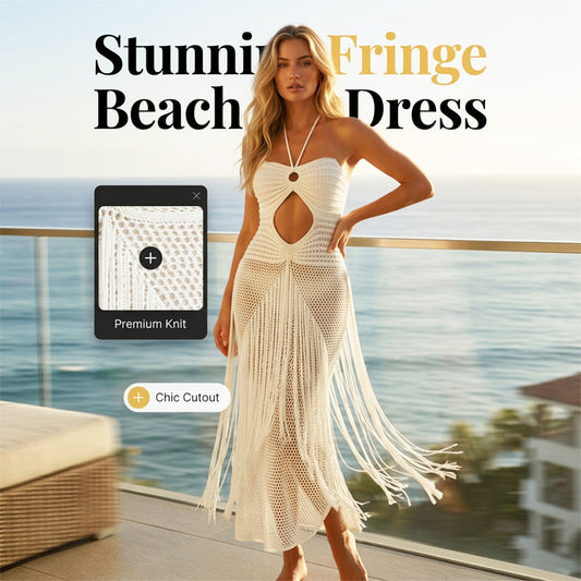 🌼Robe de plage sexy à franges et découpes pour femme🌸
