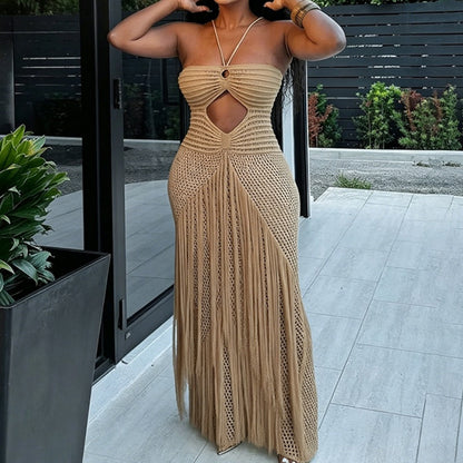 🌼Robe de plage sexy à franges et découpes pour femme🌸