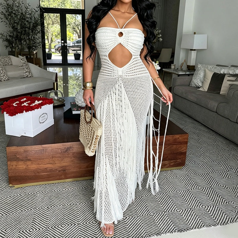 🌼Robe de plage sexy à franges et découpes pour femme🌸