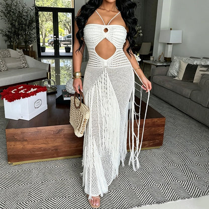 🌼Robe de plage sexy à franges et découpes pour femme🌸