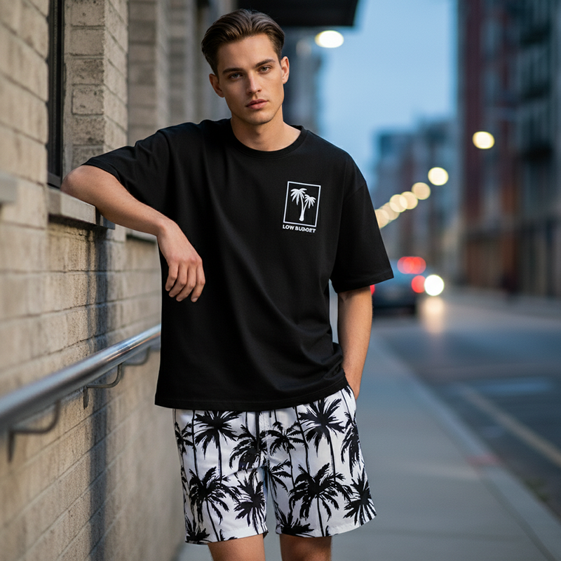 ✨Ensemble T-Shirt & Short Homme ✅ Imprimé Tropical & Coupe Décontractée | Léger et Stylé 🌴 -57% AUJOURD’HUI 🔥