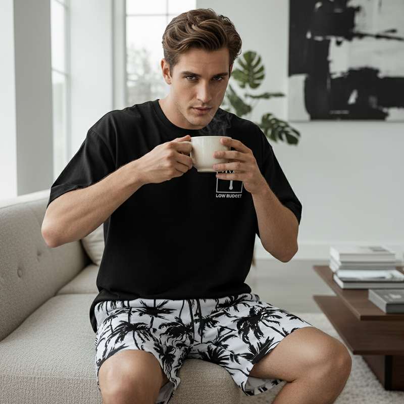 ✨Ensemble T-Shirt & Short Homme ✅ Imprimé Tropical & Coupe Décontractée | Léger et Stylé 🌴 -57% AUJOURD’HUI 🔥