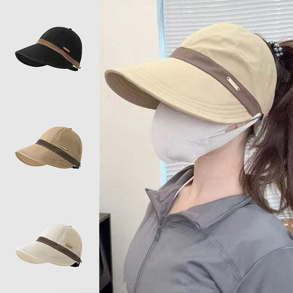 🔥-50% AUJOURD’HUI 🌞Casquette de Soleil à Large Bord ✅ Protection UV & Ouverture Queue de Cheval | Légère et Tendance 🧢