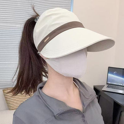 🔥-50% AUJOURD’HUI 🌞Casquette de Soleil à Large Bord ✅ Protection UV & Ouverture Queue de Cheval | Légère et Tendance 🧢
