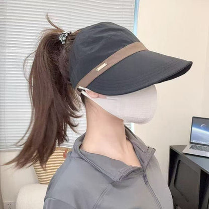 🔥-50% AUJOURD’HUI 🌞Casquette de Soleil à Large Bord ✅ Protection UV & Ouverture Queue de Cheval | Légère et Tendance 🧢