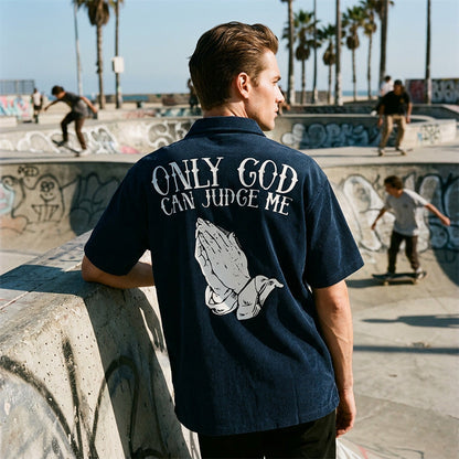 🙏 PROMO LIMITÉE 50% DE RÉDUCTION ! ✨ T-shirt Homme – Motif Mains en Prière, 100% Coton, Coupe Classique ✨