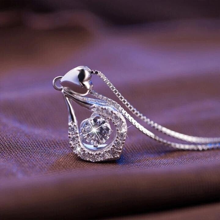 💧Collier Cœur Goutte Scintillant ✅ Pierre Mobile & Éclat Élégant | Cadeau Raffiné 💞 -50% AUJOURD’HUI 🔥