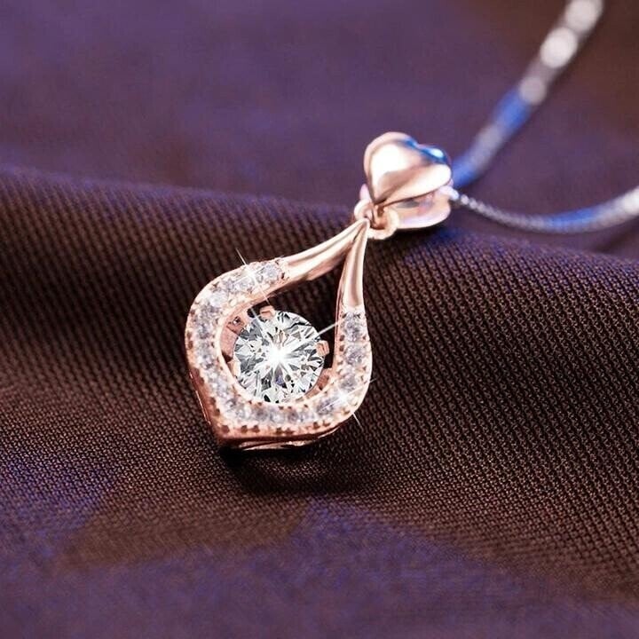 💧Collier Cœur Goutte Scintillant ✅ Pierre Mobile & Éclat Élégant | Cadeau Raffiné 💞 -50% AUJOURD’HUI 🔥