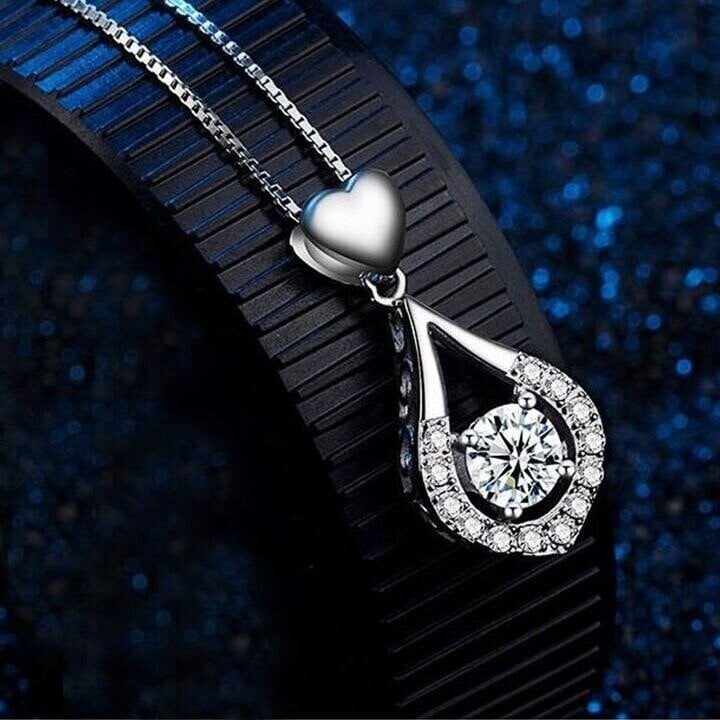 💧Collier Cœur Goutte Scintillant ✅ Pierre Mobile & Éclat Élégant | Cadeau Raffiné 💞 -50% AUJOURD’HUI 🔥