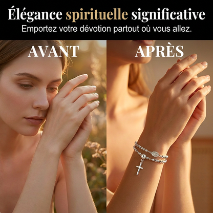 Bracelet à perles de chapelet à double tour