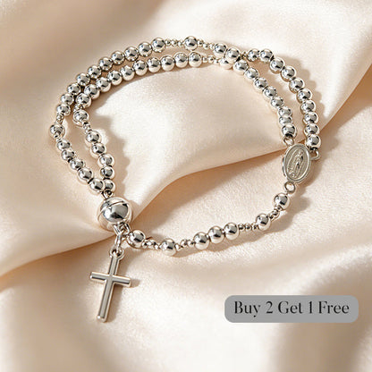 Bracelet à perles de chapelet à double tour