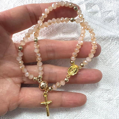 Bracelet à perles de chapelet à double tour