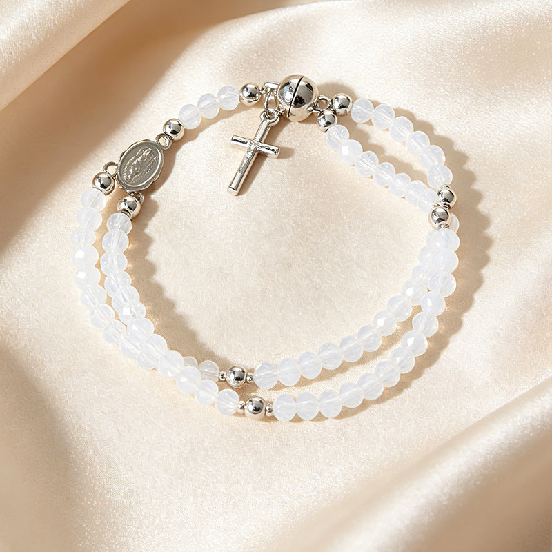 Bracelet à perles de chapelet à double tour