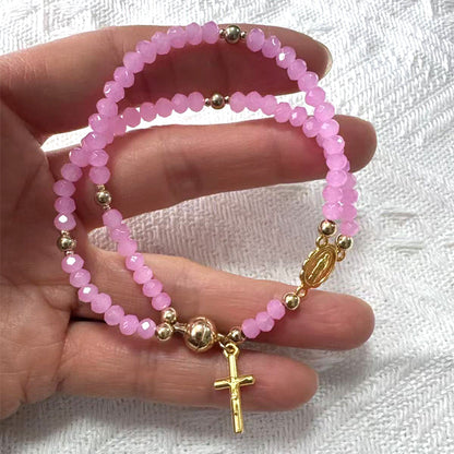 Bracelet à perles de chapelet à double tour