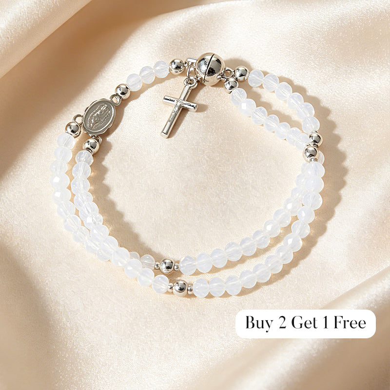 Bracelet à perles de chapelet à double tour