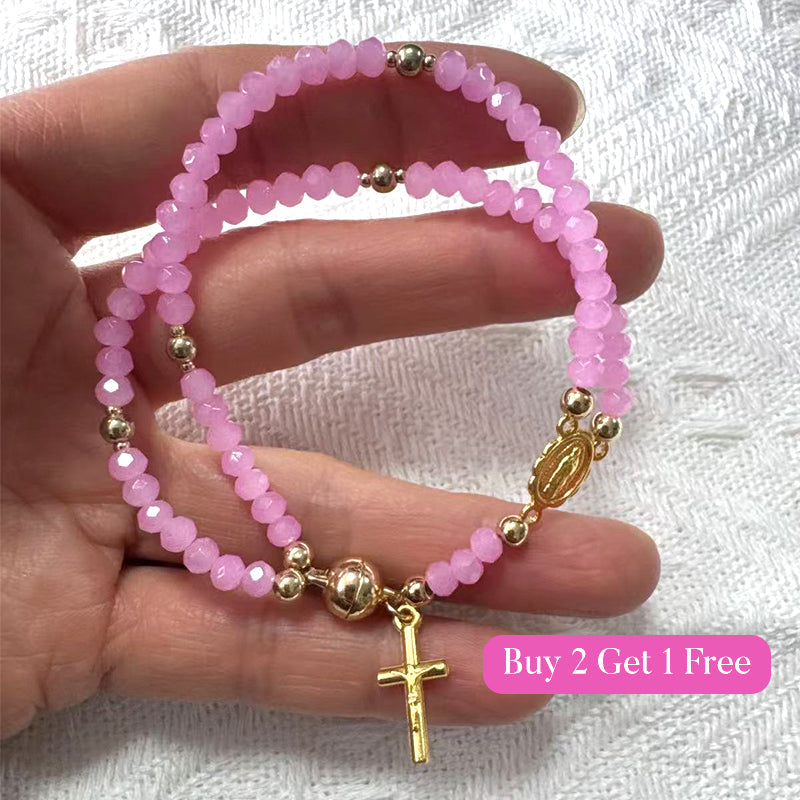 Bracelet à perles de chapelet à double tour