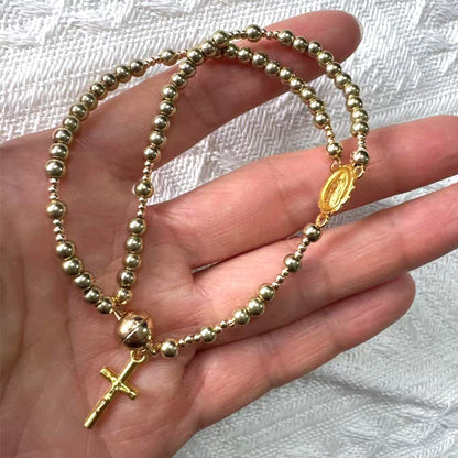 Bracelet à perles de chapelet à double tour