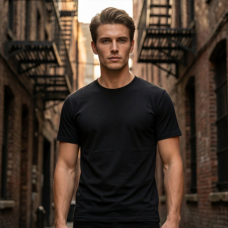 🍃 T-Shirt Homme Col Rond Classique ✅ Doux & Polyvalent | Style Intemporel 👕 -52% AUJOURD’HUI 🔥