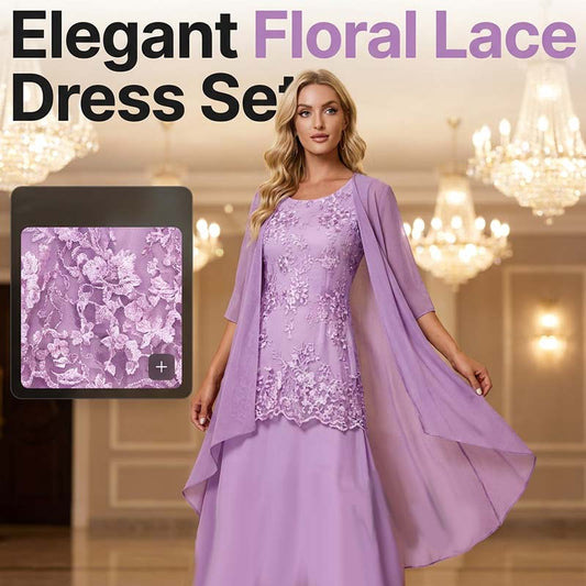 👗 Ensemble robe formelle mi-genou et cardigan pour femme