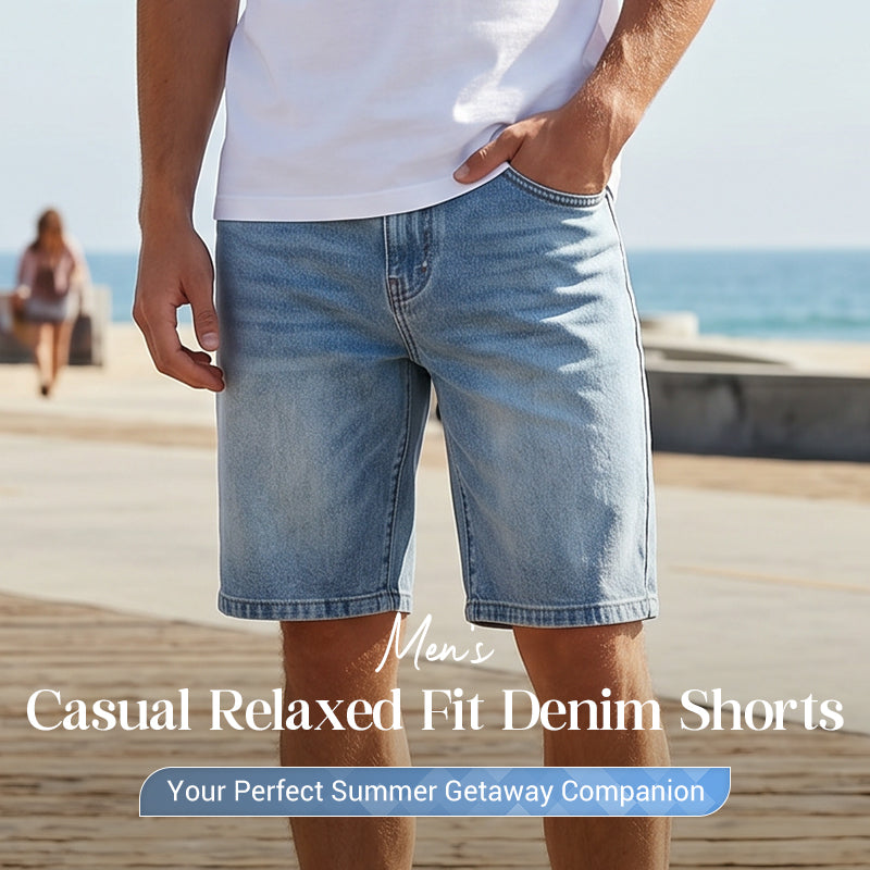 🔥50 % DE RÉDUCTION  💨Short en jean décontracté à la coupe ample pour homme👖