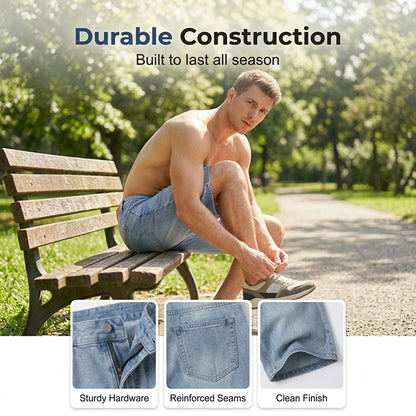 🔥50 % DE RÉDUCTION  💨Short en jean décontracté à la coupe ample pour homme👖