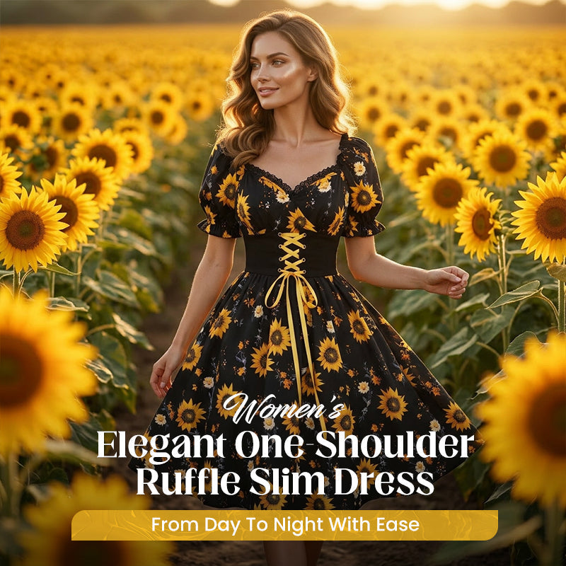 ✨ Robe imprimée à manches ballon pour femme 🌼