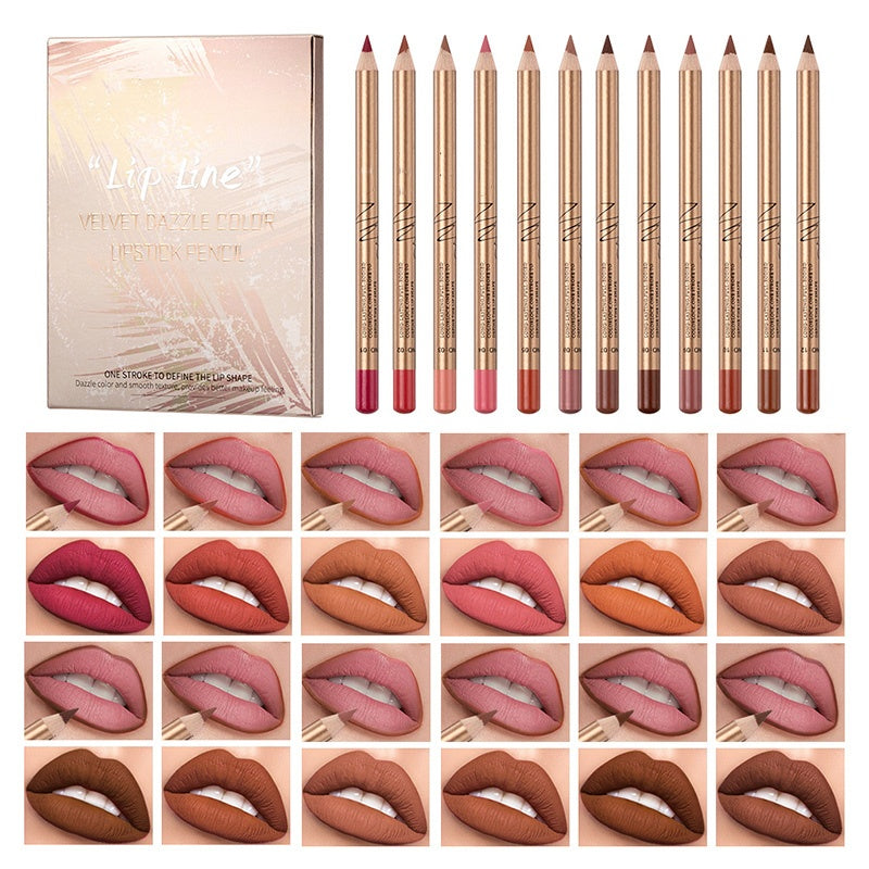 💄 50 % DE RÉDUCTION ! 💋 Coffret de 12 crayons à lèvres anti-bavures – Longue tenue et waterproof – Fini mat et application fluide – Un contour parfait pour tous les looks 💖