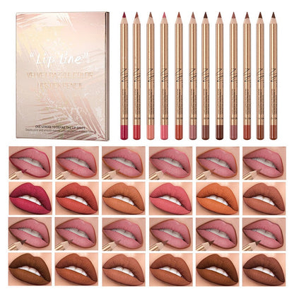 💄 50 % DE RÉDUCTION ! 💋 Coffret de 12 crayons à lèvres anti-bavures – Longue tenue et waterproof – Fini mat et application fluide – Un contour parfait pour tous les looks 💖