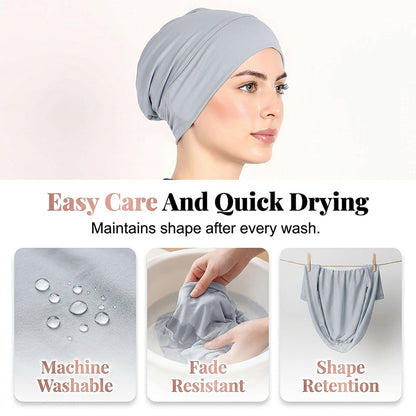 🧕 PROMO LIMITÉE 50% DE RÉDUCTION ! ✨ Bonnet Turban pour Femmes – Extensible, Doux, Anti-Dérapant ✨