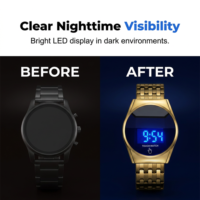 ⌚ -50% AUJOURD’HUI 🔥Montre Digitale LED Tactile pour Homme ✅ Design Moderne & Affichage Lumineux | Style Futuriste