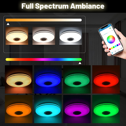 ✨Plafonnier musical LED intelligent avec haut-parleur Bluetooth
