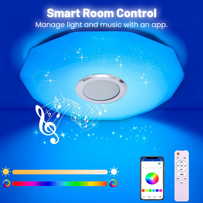 ✨Plafonnier musical LED intelligent avec haut-parleur Bluetooth