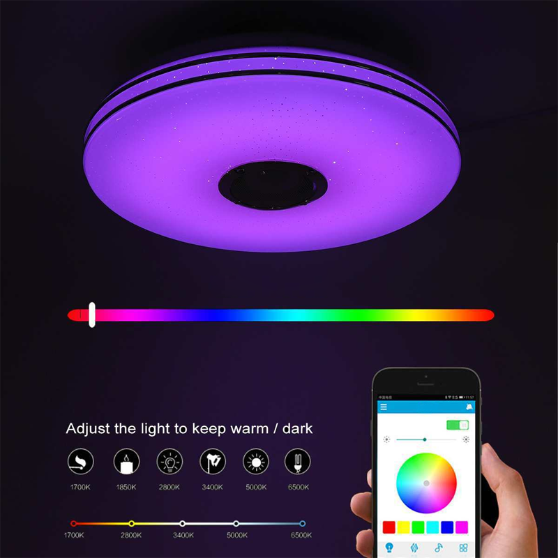 ✨Plafonnier musical LED intelligent avec haut-parleur Bluetooth
