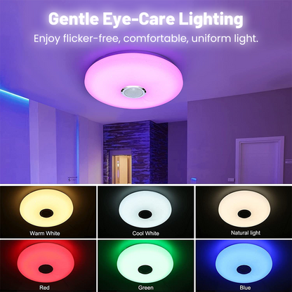 ✨Plafonnier musical LED intelligent avec haut-parleur Bluetooth