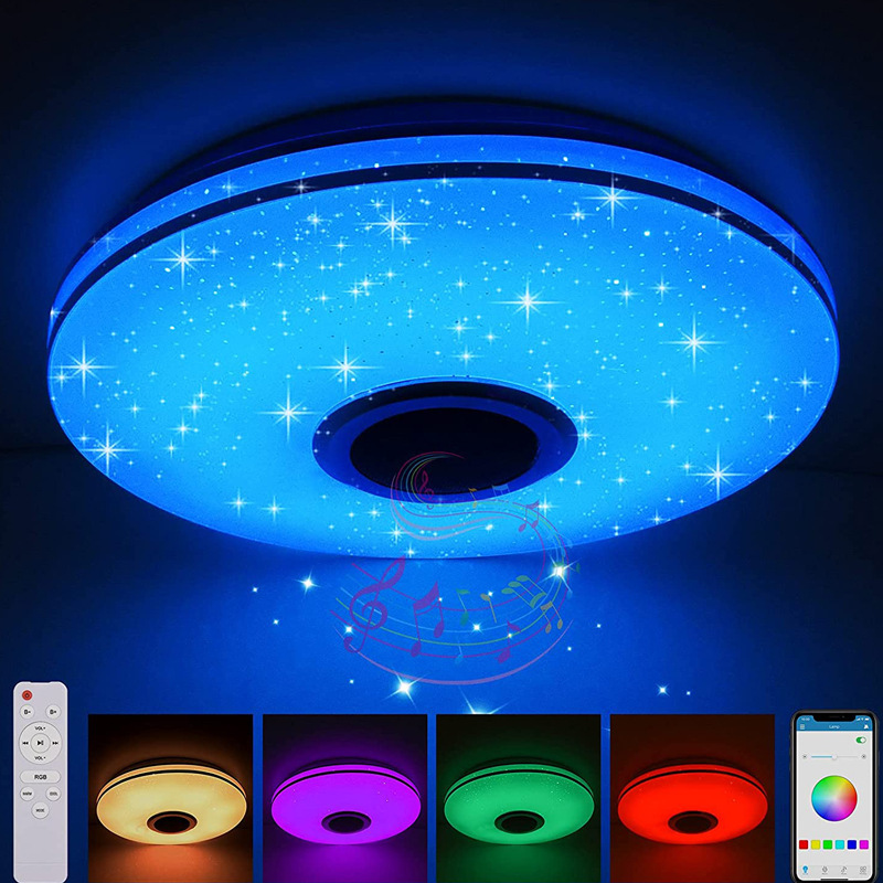 ✨Plafonnier musical LED intelligent avec haut-parleur Bluetooth