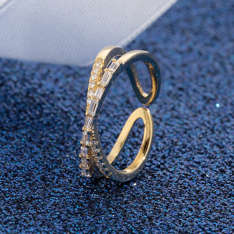 ✨Bague réglable à double rangée avec bandes entrecroisées💫