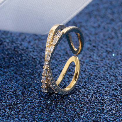 ✨Bague réglable à double rangée avec bandes entrecroisées💫