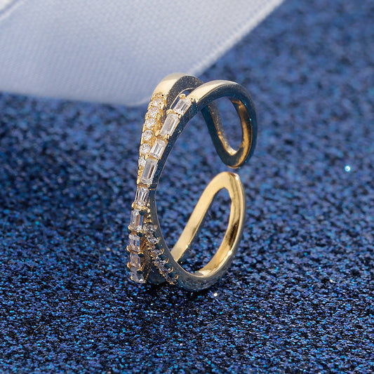 ✨Bague réglable à double rangée avec bandes entrecroisées💫