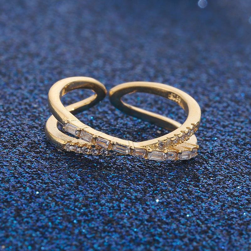 ✨Bague réglable à double rangée avec bandes entrecroisées💫