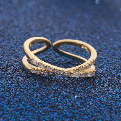 ✨Bague réglable à double rangée avec bandes entrecroisées💫