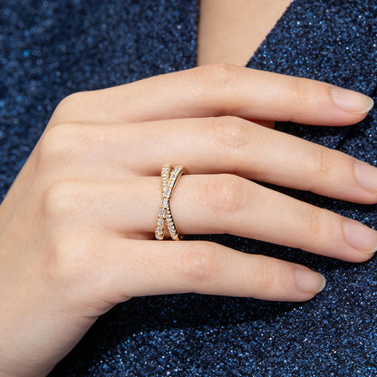 ✨Bague réglable à double rangée avec bandes entrecroisées💫