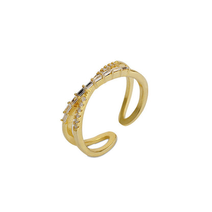 ✨Bague réglable à double rangée avec bandes entrecroisées💫