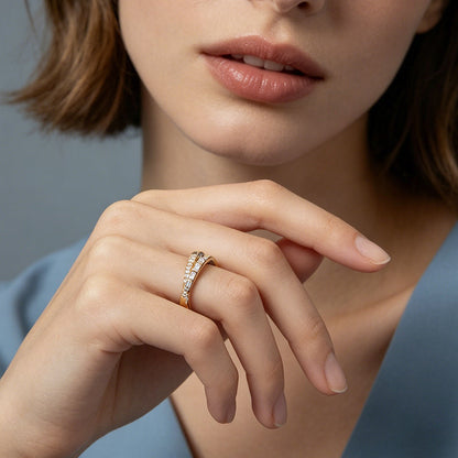 ✨Bague réglable à double rangée avec bandes entrecroisées💫