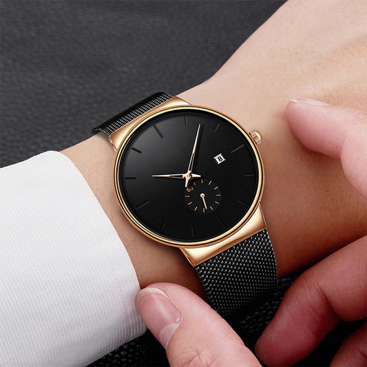 ⌚PROMO LIMITÉE -50%✨Montre Homme Minimaliste – Quartz, Acier Inoxydable, Étanche 30m, Verre Minéral, 40mm, 72g