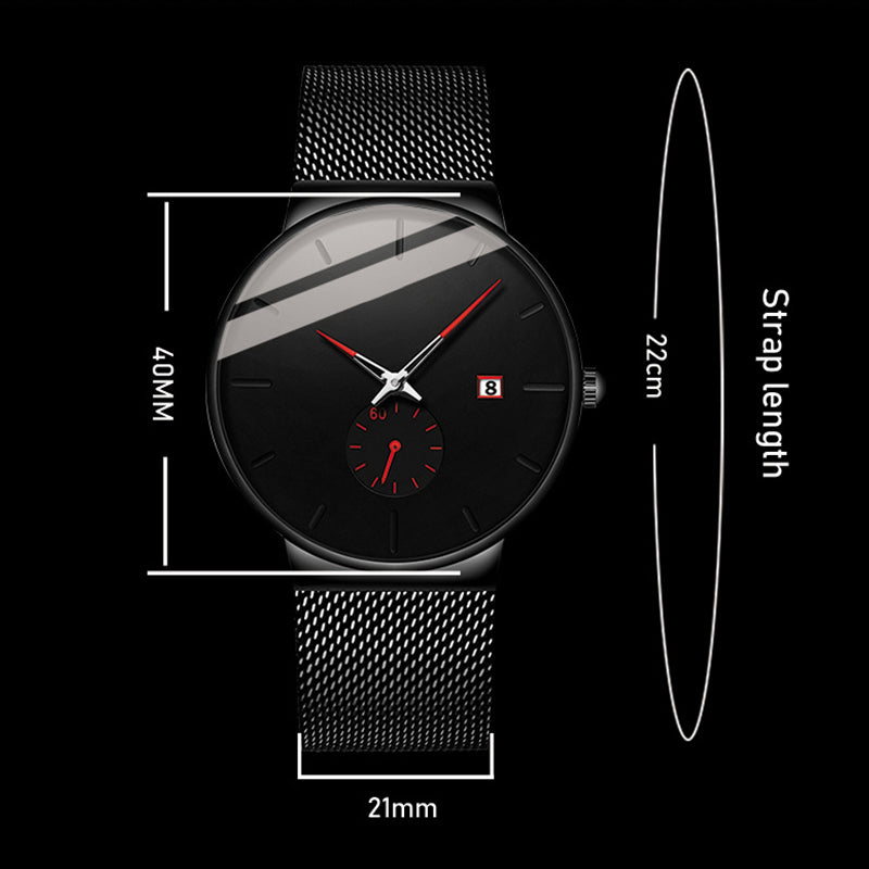 ⌚PROMO LIMITÉE -50%✨Montre Homme Minimaliste – Quartz, Acier Inoxydable, Étanche 30m, Verre Minéral, 40mm, 72g