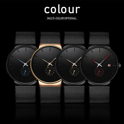 ⌚PROMO LIMITÉE -50%✨Montre Homme Minimaliste – Quartz, Acier Inoxydable, Étanche 30m, Verre Minéral, 40mm, 72g